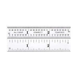 Starrett Steel Rule with Inch Graduations, 3", EDP 56466 - C604R-3