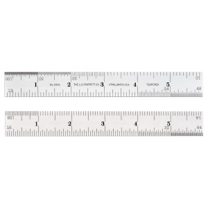 Starrett Steel Rule with Inch Graduations, 6", EDP 52639 - C601-6