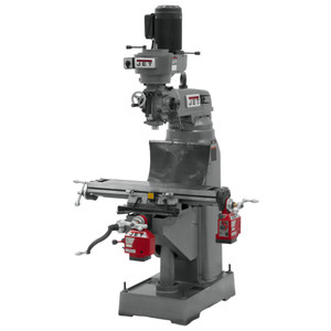 JET 8" x 36" Step Pulley Vertical Milling Machine JVM-836-1, 1.5 HP, 115/230V, 1-Phase, with X & Y-Axis Powerfeeds - 690211
