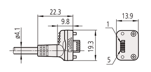 U-WAVE-T Connection Cable A with Data Button IP Caliper Type - 02AZD790A