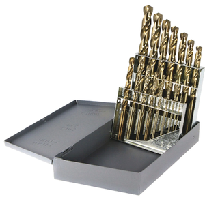 DRILLCO 15 Piece Cobalt Jobbers Length Drill Set, 1/16" to 1/2" by 32nds Size Range - 500A15 - 01-350-067