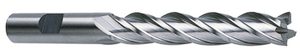 Precise 4 Flute Extra Long High Speed Steel Finishing End Mill, 5/16" Size, 3/8" Shank Diameter, 2" Length of Cut, 3-3/4" OAL