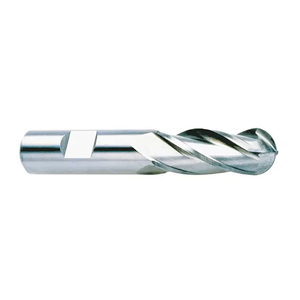 Weldon Tool 4 Flute H.S.S. Ball End Single End Mill, 1-1/4" Size, 1-1/4" Shank Diameter, 4" Length of Cut, 6-1/2" Overall Length