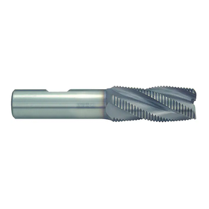 Precise 4 Flute Fine Pitch M42 8% Cobalt TiCN Coated Roughing Single End Mill, 3/4" Size, 3/4" Shank Diameter, 1-5/8" Length of Cut, 3-3/4" Overall Length