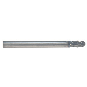 Niagara Cutter 4 Flute Solid Carbide TiAlN Coated Ball End Single End Mill, 1/2" Size & Shank Diameter, 1" Length of Cut, 3" Overall Length