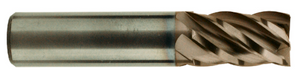 T&O 5 Flute SuperCEED® Solid Carbide TiCN Coated 45° Helix Stub Single End Mill, 1/8" Size & Shank Diameter, 1/4" Length of Cut, 1-1/2" Overall Length