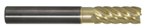 Promax 6 Flute Variable Helix ZrN Coated Single End Mill, 5/16" Size & Shank Dia., 3/4" Length of Cut, 1" Reach, .300" Neck Dia., 2-1/2" Overall Length