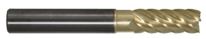 Promax 6 Flute Variable Helix ZrN Coated Single End Mill, 3/4" Size & Shank Dia., 1-5/8" Length of Cut, 2" Reach, .720" Neck Dia., 4" Overall Length