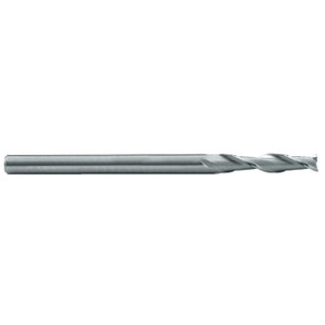 Rushmore USA 2 Flute Long Reach Undercut Shank Single End Mill, 7/16" Size & Shank Diameter, 1" Length of Cut, 1-1/4" Neck Length,  4" Overall Length