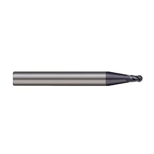 Micro 100 2 Flute Metric Solid Carbide nACRo Coated Ball Nose Single End Mill, 1.2mm Size, 1.80mm Length of Cut, 1.20mm Neck Length