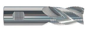 Rushmore USA 3 Flute Solid Carbide Coarse Pitch Roughing Single End Mill, 1" Size, 1-3/4" Length of Cut, .025" Chamfer, 4" Overall Length