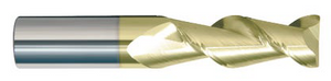 Rushmore USA 2 Flute Carbide ZrN Coated Single End Mill, 3/16" Size, 5/8" Flute Length, 2" Overall Length
