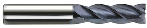 Rushmore USA 4 Flute Variable Helix Solid Carbide nACo Coated Single End Mill, 1/4" Size & Shank Diameter, 1/2" Length of Cut, .020" Radius, 2" Overall Length - 28-500-066