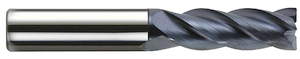 Rushmore USA 4 Flute Variable Helix Solid Carbide nACo Coated Single End Mill, 1/2" Size & Shank Diameter, 1" Length of Cut, .030" Radius, 3" Overall Length - 28-500-088