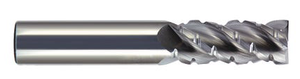 Rushmore USA 4 Flute Solid Carbide Uncoated Roughing & Finishing Single End Mill, 1/2" Shank Dia., 3" OAL - 105665 - 28-500-153