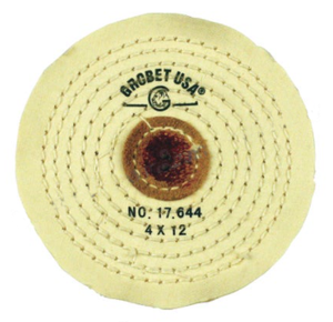 Grobet Muslin Buff Finex Knife Edge, 4" Diameter, 1/4" Thick, 12 Ply - 17.644 - 53-600-972