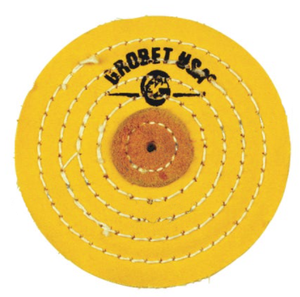 Grobet Muslin Buff Chemkote Knife Edge, 5" Diameter, 1/4 Thick, 50 Ply - 17.563 Grobet Muslin Buff Chemkote Knife Edge, 5" Diameter, 1/4 Thick, 50 Ply - 17.563