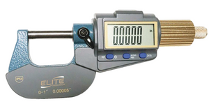 Elite Precision Flat End Spindle Outside Micrometer, 0-1" Range - E01.54EM