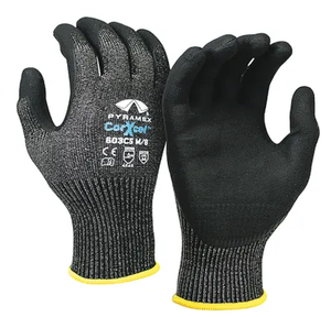 Pyramex Corxcel™ HPPE Liner Micro-Foam Nitrile Black Gloves - Medium (8) Size - GL603C5M