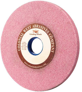 Colonial West Pink Toolroom Surface Grinding Wheel, 7" Dia. x 1/4" Width, Hardness K, 80 Grit - T07575