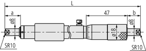 Mitutoyo Tubular Inside Micrometer, 200-225mm - 133-149