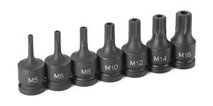 Grey Pneumatic 1/2" Drive 7 Piece Tamper Proof Triple Sq Dr Set - GY1307ST