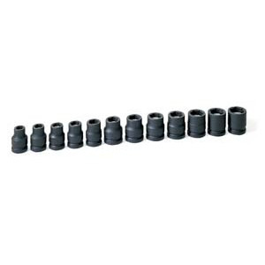 Grey Pneumatic 1/2" Drive 12 Piece Metric Magnetic Impact Socket Set - GY1512MG