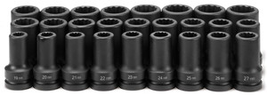 Grey Pneumatic 1" Drive 26 Piece Deep Metric Set 19mm to 44mm -12 Point - GY9126MD