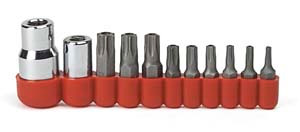 GEARWRENCH 11 Pc. Torx Tamper Insert Bit Socket Set 1/4 & 3/8" Drive - KD80724
