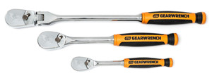 GEARWRENCH 3 Pc 1/4" 3/8" 90T Cushion Grip Flex Head Ratchet Set - KD81203T