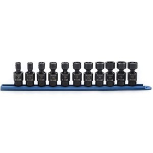 GEARWRENCH 11 Pc 3/8" Dr 6 Pt Metric/Shl. XCORE Pinless Universal Impact - KD84975