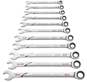 GEARWRENCH 11 Piece Spline SAE 120XP XL Combo Ratcheting Wrench Set - KD86450