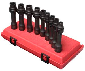 Sunex 9 Piece 1/2" Drive Metric 12 Point Driveline Impact Skt Set - SU2695