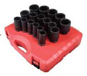 Sunex 3/4 Drive 17 Piece Metric Deep Impact Socket - SU4686