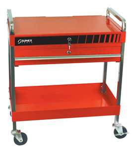 Sunex Red Service Cart with Locking Lid and Drawer - SU8013A