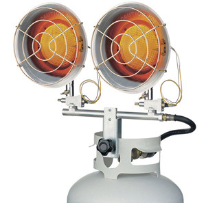 World Marketing of America Dura Heat Two Saucer LP Tank Top Propane Heater Attachment - DURTT-30CSA