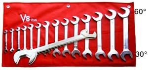 V8 Tools 14 Piece SAE Angle Head Combo Wrench Set - VT214