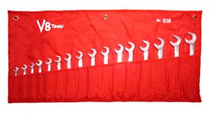 V8 Tools 16 Piece Metric Angle Head Combo Wrench Set - VT816