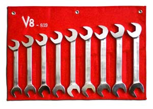 V8 Tools 9 Piece Metric Jumbo Angle Wrench Set - VT819