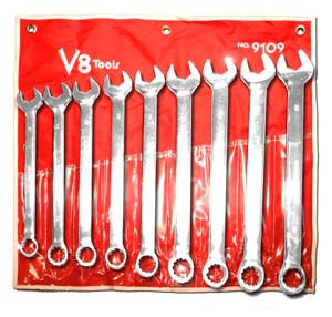 V8 Tools 9 Piece Metric Long Pattern Combo Wrench Set - VT9109