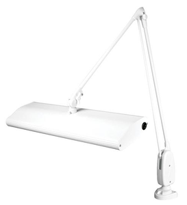 Dazor White 43" Fluorescent Clamp Base Task Lamp - 124C3-WH-DL