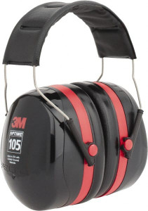 3M Over the Head Black & Red Earmuffs 30 NRR Rating 7000009665 - 09798331