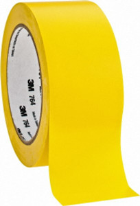 3M 2" x 108 ft. Vinyl Floor & Egress Tape 5 mil, Yellow, Solid Color, General Traffic 7000028954 - 04582532