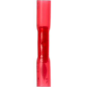 3M 22 to 18 AWG Compatible, Heat Shrink Fully Insulated, Crimp-On Butt Splice Terminal 2 Wire Entries, 1.2" OAL, Red 7000031842 - 73126096