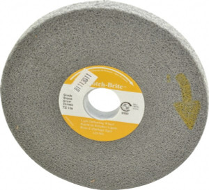 3M 6" Diam, 1/2" Face Width, 1" Center Hole, Fine Grade, Silicon Carbide Deburring Wheel Convolute, Hard Density 7 Grade, 6,000 RPM 7000046050 - 01261635