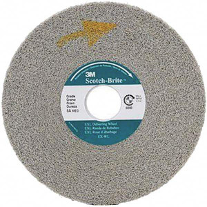 3M 6" Diam, 1/2" Face Width, 1" Center Hole, Medium Grade, Aluminum Oxide Deburring Wheel Convolute, Hard Density 8 Grade, 6,000 RPM 7000046060 - 01722008