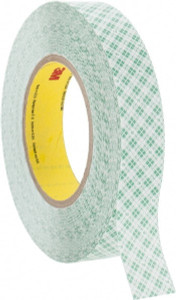 3M 1" x 36 Yd Rubber Adhesive Double Sided Tape 9 mil Thick, White, Polyethylene Film Liner, Continuous Roll, Series 9589 7000048620 - 65364622