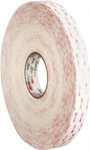 3M 1/2" x 36 Yd Acrylic Adhesive Double Sided Tape 45 mil Thick, Dark Gray, Acrylic Foam Liner, Continuous Roll, Series 4611 7000048901 - 92826841