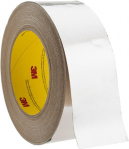 3M 45m x 2" x 3.25 mil Silver Aluminum Foil Tape Acrylic Adhesive, 10 Lb Tensile Strength, -30 to 260°F, Series 3380 7000049613 - 43422963
