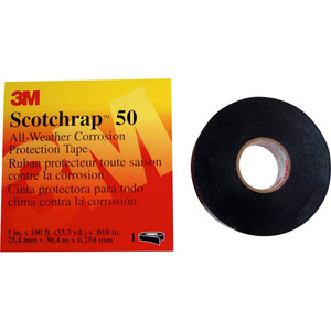 3M 6" x 100 ft. x 10 mil Black Vinyl Electrical Tape Rubber Adhesive, -55 to 203°F, Series 50 7000057486 - 54041132